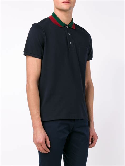 gucci polo navy|gucci polo shirts for men.